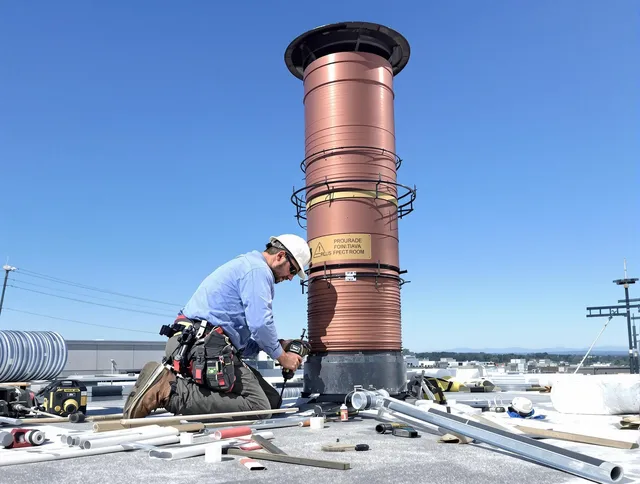 Installed chimney liner by Norton Chimney Sweep in Norton, OH