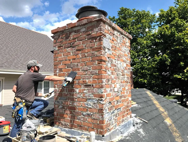 Completed chimney rebuild by Norton Chimney Sweep in Norton, OH