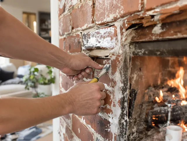 Routine fireplace repair by Norton Chimney Sweep in Norton, OH