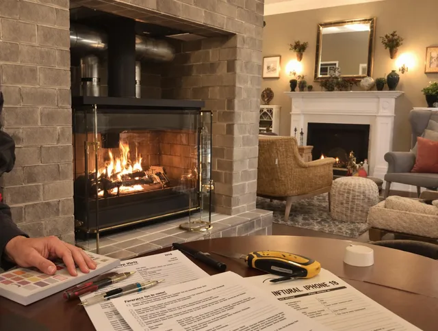 Norton Chimney Sweep verifying fireplace safety measures in Norton, OH